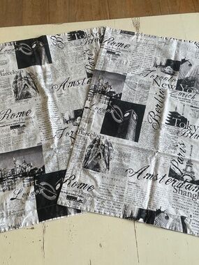 Alamode Home Cities Newspaper Print Cotton Pillow Cases Black White